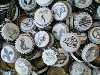 700 (uncrimped) Black And White - Crown/ Caps For Homebrewing Beer Or Crafts,  Etc