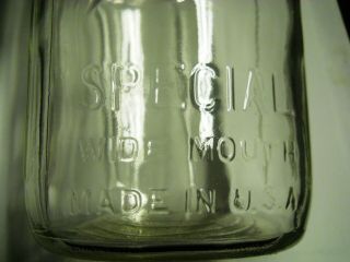 VINTAGE BALL SPECIAL WIDE MOUTH MASON JAR 1 QT 6