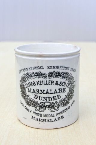 Vintage C1870s 1lb Size James Keiller & Sons Ltd Dundee Marmalade Maling Pot Jar