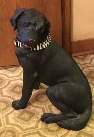 22 " Tall Black Labrador Lab Dog Statue Figure Hard Plastic Or Resin