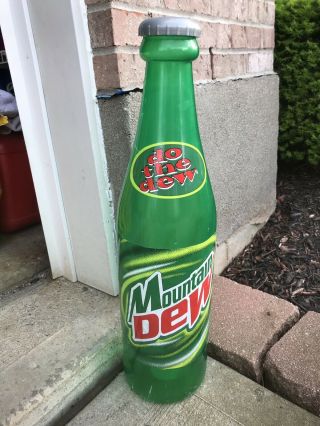 Giant 24 " Plastic Mountain Dew Do The Dew Bottle Coin Bank Rare