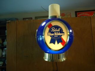Vintage 1960s Pabst Blue Ribbon Beer Electric Wall Sconce Light Lamp Bar
