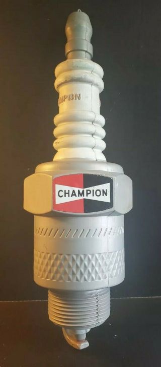Vintage Collectible Large Advertising Champion Spark Plug Display Oil Gas