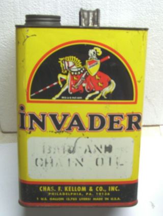 Invader Gallon Can With Knight On Horse Gal Gm Mopar