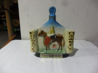 Vintage 1971 Jim Beam Kentucky Derby Run For The Roses Dust Command Decanter.