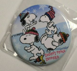 Peanuts Spike,  Andy,  Olaf And Snoopy Ice Skating Design Pin - Back Button Badge