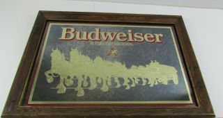Budweiser Clydesdales King Of Beers Framed Bar Mirror Sign