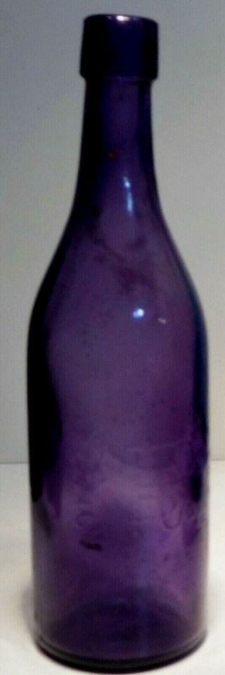 C1900 Purple - Amethyst Blob Beer Bottle - Philadelphia Brewing Co.