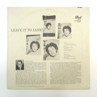 JANE HARVEY LEAVE IT TO JANE 1959 DG MONO VINYL LP DOT 3185 Jazz Vocal 2