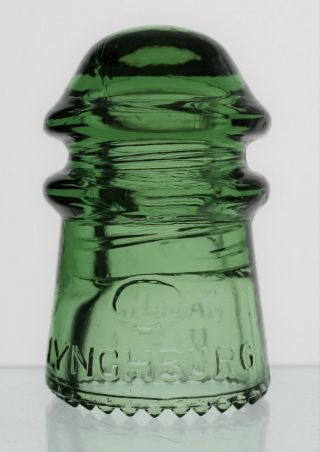 Yellow Green Cd 106 Lynchburg No.  10 Made In U.  S.  A.  Glass Insulator