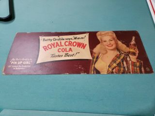 Royal Crown Cola Betty Grable Pin Up Girl Sign 20th Century Fox