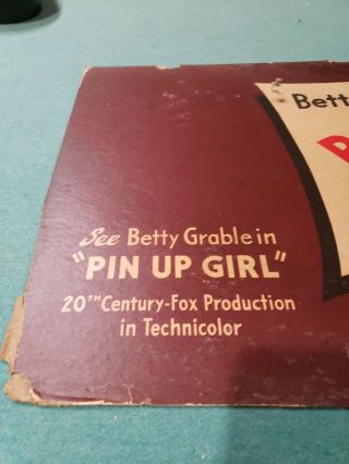 Royal Crown Cola Betty Grable Pin Up Girl Sign 20th Century fox 2