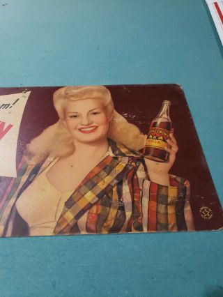 Royal Crown Cola Betty Grable Pin Up Girl Sign 20th Century fox 4