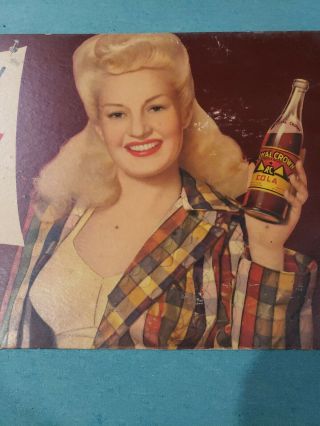Royal Crown Cola Betty Grable Pin Up Girl Sign 20th Century fox 8