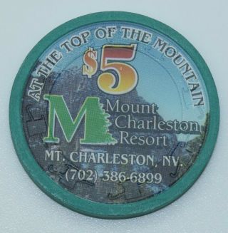 Mount Charleston Resort $5 Chip Advertising Las Vegas Nevada H&c Paul - Son Mold