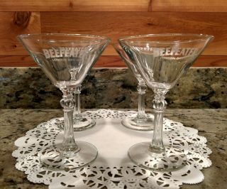 4 Beefeater London Dry Gin Martin Long Stemmed Glasses