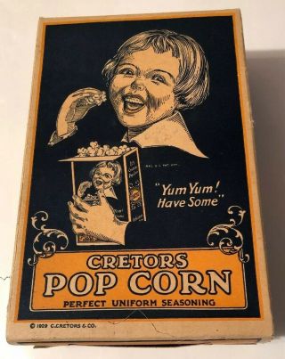 Cretors Pop Corn Box 1929 West View Park Pittsburgh Pa.  Amusement Park