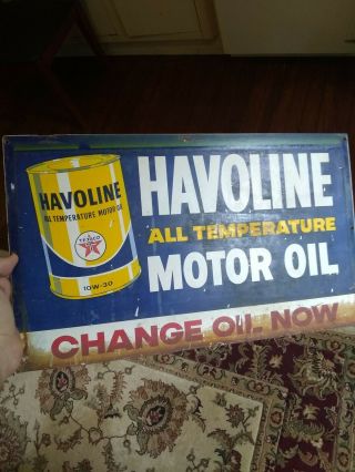 Havoline All Temp.  Motor Oil Change Oil Now Sign Advertising