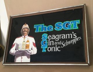 Rare The Sgt Bar Sign Seagram’s Gin And Schweppes Tonic Frame
