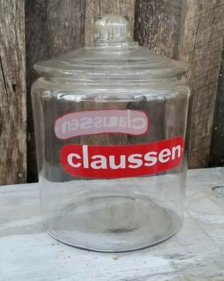 Vintage Claussen Pickles Glass Store Display