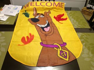 Scooby Doo Welcome Flag 41 " X28 " Two Sided 100 Polyester Hanna Barbera Vintage?