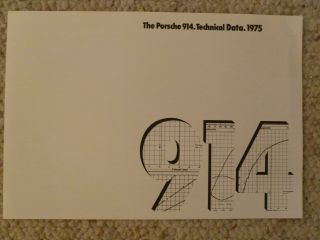 1975 Porsche 914 Technical Data Showroom Advertising Sales Folder Rare Awesome