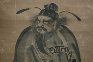 ANTIQUE SIGNED ASIAN INK DRAWING of A HOTEI TYPE MAN c.  18th 19th Scroll 67 