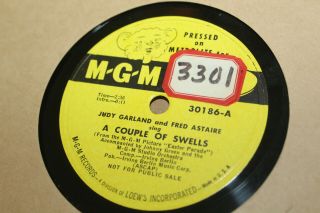 Promo Mgm Judy Garland & Fred Astaire A Couple Of Swells Exc/exc,  78 Rpm