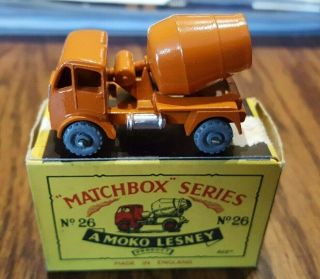 Rare Lesney Moko Matchbox No 26 Concrete Cement Truck With Gmw