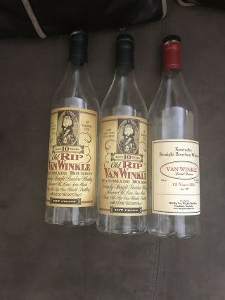 Three Pappy Vanwinkle Bottles 2 Ten Year And One 12