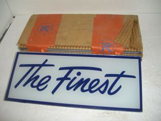 Union 76 Gas Pump Glass Signs Nos,  " The Finest "