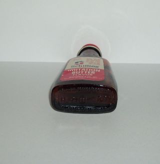 RARE 1960 ' s Vintage Schilling BUTTER FLAVOR EXTRACT Glass Bottle METAL Cap EUC 3