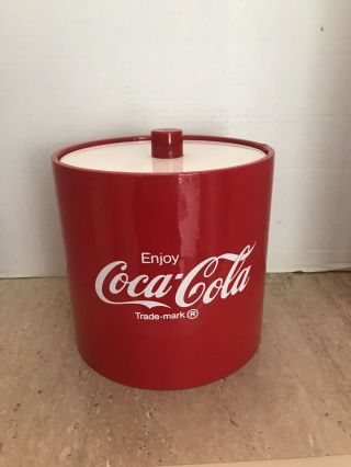 Vintage Coca Cola Ice Bucket Kover Klad Prods Made In Usa