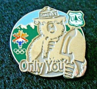 Smokey Bear Pin,  2002 Salt Lake City Winter Olympics Forest Service 