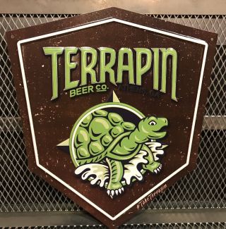 Terrapin Beer Co Ga Badge Logo Turtle Beer Tacker Sign Hopsecutioner Ipa