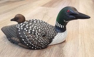 Heritage Decoys J.  B.  Garton Signed Limited Edition Duck Common Loon Hand Crafted