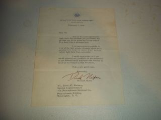 Richard Nixon Autograph Signed Letter To Prr Pennsylvania Railroad 1958