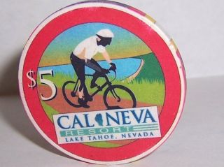Cal Neva Casino Chips Rare Biker Bike $5 Chip Lake Tahoe Nevada S&h