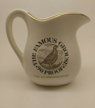 Vintage The Famous Grouse 90 Proof Scotch Whiskey Pitcher