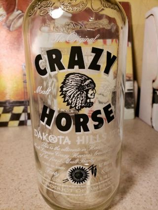 Vintage Crazy Horse Dakota Hills LTD Glass Bottle 40oz and James Bowie pilsner 3