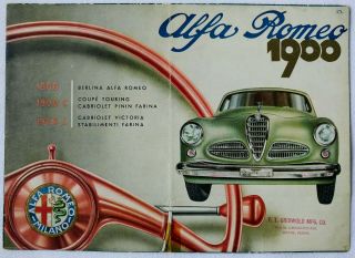 1952 Alfa Romeo 1900 1900c 1900l Sales Brochure Prospekt Depliant