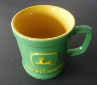 John Deere 2006 Raised Deer Tractor Logo Green Yellow Coffee Mug Collectible Fun