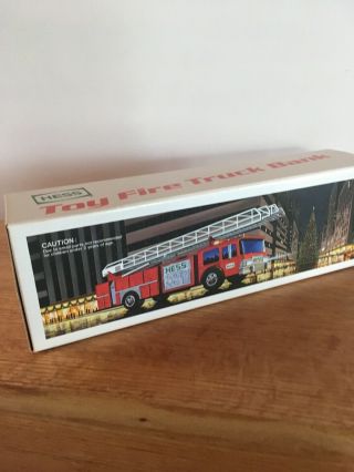 1986 Hess Fire Truck Bank Factory Includes Box & Inserts
