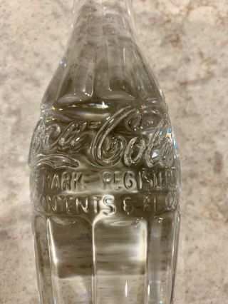 Solid Glass Clear Coca Cola Coke Bottle Art Glass Dec 25,  1923 HEAVY 3