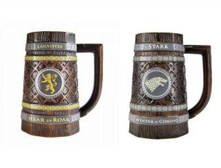 Official Game Of Thrones Beer Stein Ale Tankard House Of Stark And Lanister