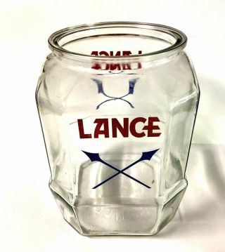 Vintage Lance Cracker Glass Jar - General Store Display No Lid/cover