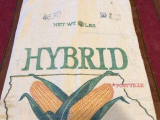 Vintage RARE HALL ROBERTS ' SON Hybrid Seed Corn Cloth Sack Bag Postville,  Iowa 3
