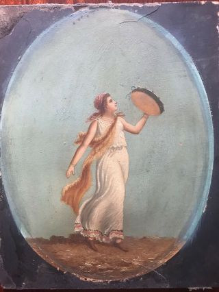 19th Century Classical Greek Roman Dancing Girl Oil Painting Grand Tour 2
