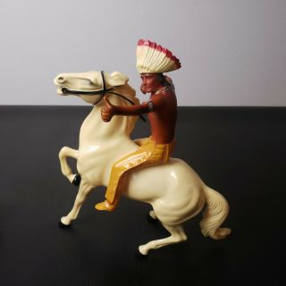 Vtg Hartland Brave Eagle With Headdress & Horse Western Indian Model