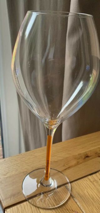 Very Rare Veuve Clicquot Vcp Champagne Crystal Flute Orange Stem Ce Gift Bar